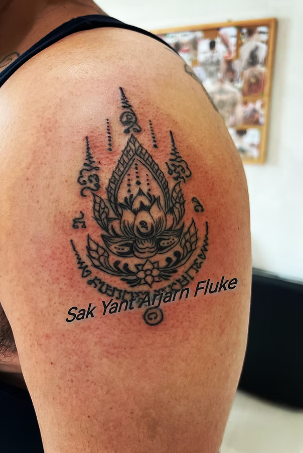 Sakyant Arjarn Fluke | sak yant meaning, Lotus meaning, sak yant, sak yant tattoo