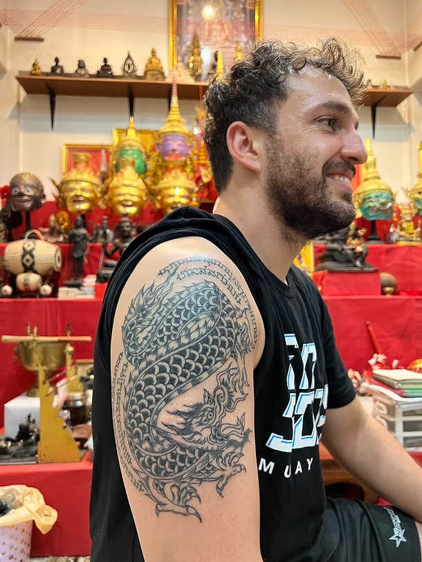 Sakyant Arjarn Fluke | sak yant meaning, Dragon meaning, sak yant, sak yant tattoo