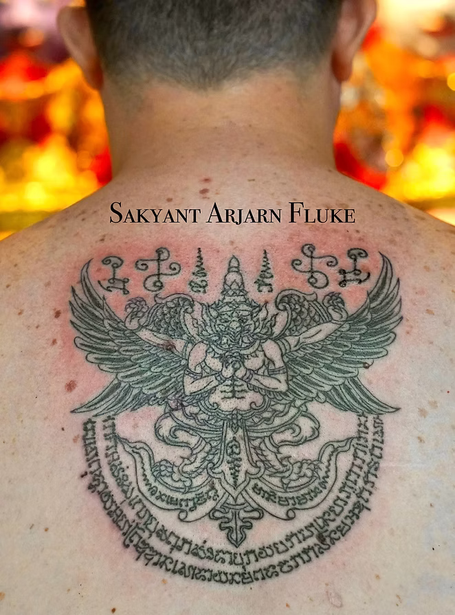 Sakyant Arjarn Fluke | sak yant meaning, Garuda meaning, sak yant, sak yant tattoo