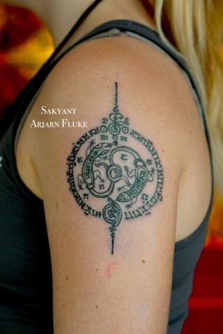Sakyant Arjarn Fluke | sak yant meaning, Gecko Yantra (Yant Chingchok) meaning, sak yant, sak yant tattoo